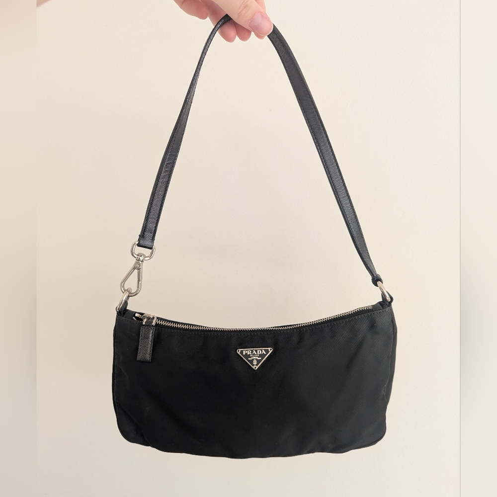Prada Black Nylon Pochette Shoulder Bag - Picture 1 of 12
